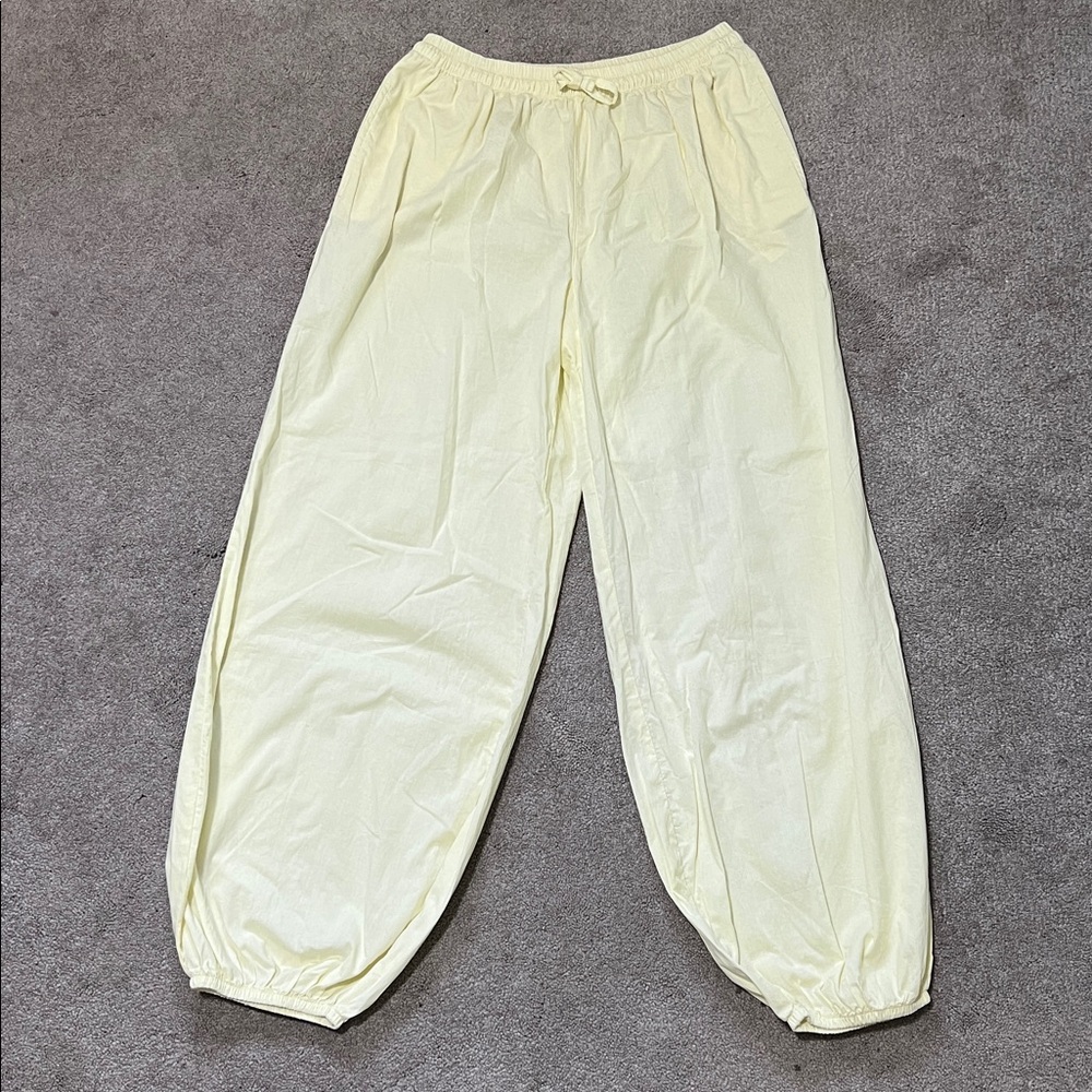 aerie Pale Yellow Parachute Pants